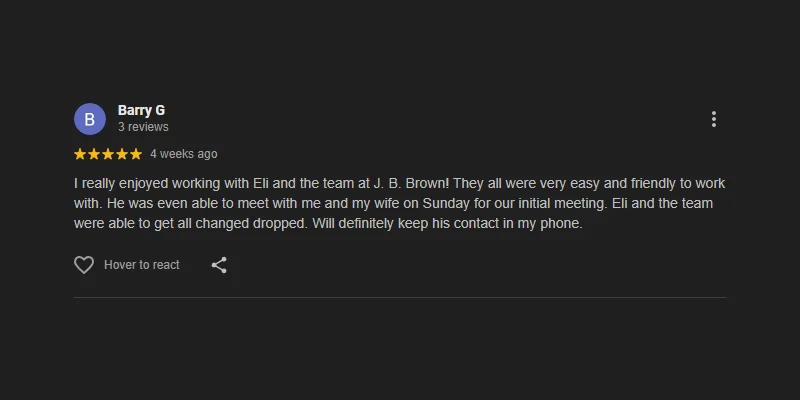 5 start google review.