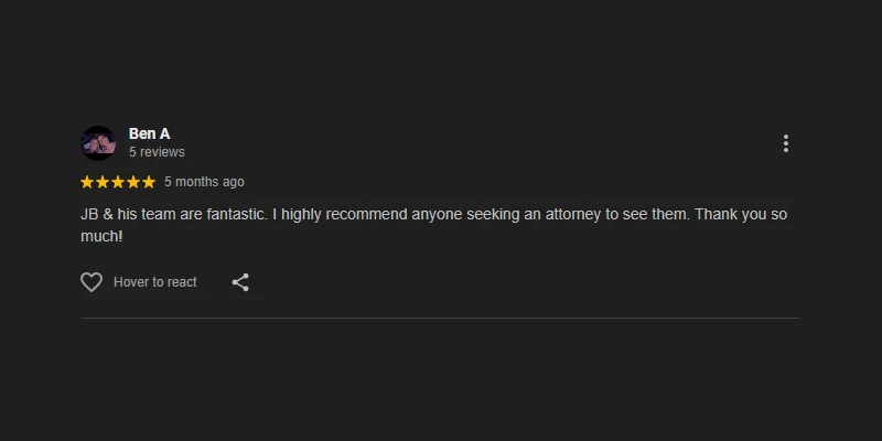 5 start google review.